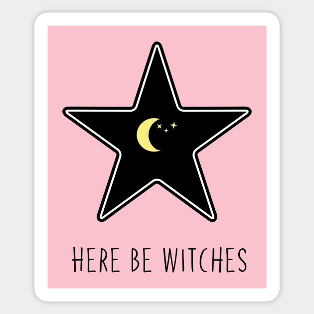 Here be Witches Sticker by emma17